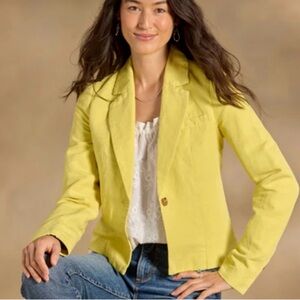 Sundance Picador Blazer Buttercup Sunny Yellow  Jacket Cotton Linen Blend M NWT